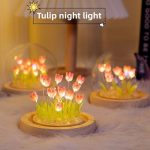 20-Flower Tulip Night Light – Handmade Decorative Flower Lamp for Holiday Gifts & Home Décor