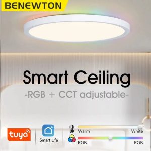 BENEWTON Tuya Ceiling Lamp – RGB Smart LED Room Decor Light with App & Voice Control for Alexa & Google