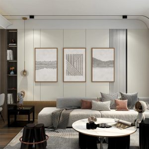 3-Piece Bohemian Mural Art Set – Geometric Black & Brown Wave Abstract Illustrations for Modern Neutral Minimalist Décor