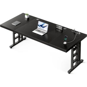 78-Inch Executive Office Desk – Extra-Thick Modern Workstation with USB Ports