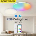 BENEWTON Smart Ceiling Light (370 mm / 300 mm) – RGB + CCT, 18‑54 W, Wi‑Fi App Control