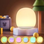 Cute LED Luminous Egg Lamp – 7-Color Silicone Night Light for Kids & Bedside Use