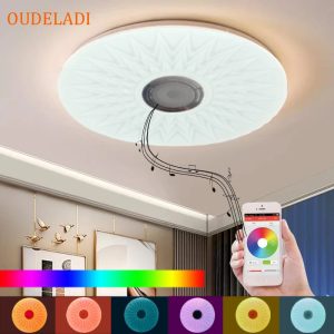 36W Smart RGB LED Ceiling Light – Dimmable Lamp with APP Control & Bluetooth Speaker