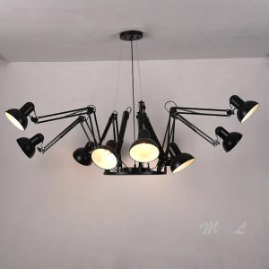 Modern Iron Chandelier – Decorative Hanging Light for Office Desks, Coffee Tables & Kitchen Dining Spaces