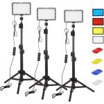 LED Photography Video Light Panel – Studio Lighting Kit with Tripod Stand & RGB Filters for Shooting, Streaming & YouTube