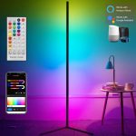 160CM Smart Tuya Corner Floor Lamp – Dimmable RGB LED Mood Light with Alexa Control